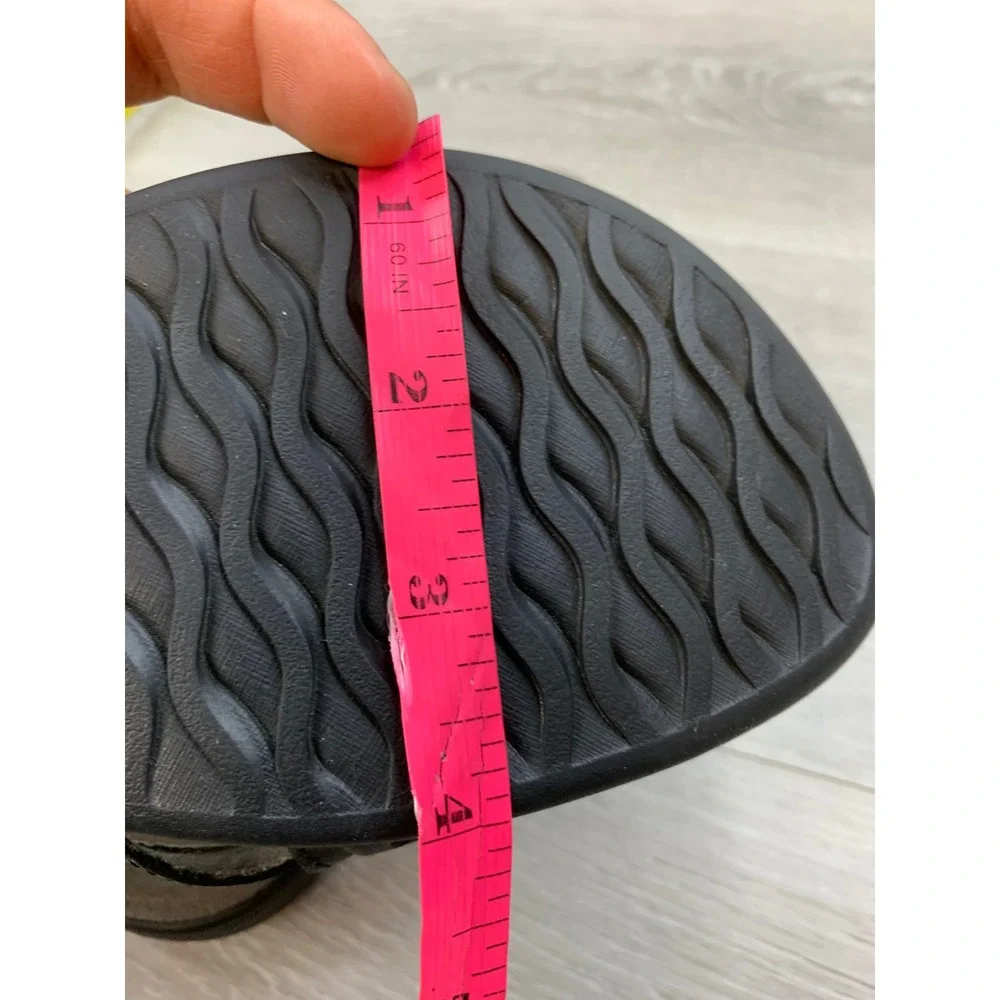 Merrell Women's Black Grey Woven Strap Slide Sandals Memory Foam 7 Shoes